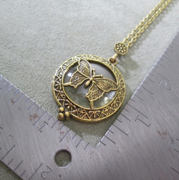Magnify Glass Butterfly Necklace - Picture 7 of 13